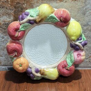 Vintage Fitz and Floyd Fruit Fair Pillar Candle Holder Base Underplate